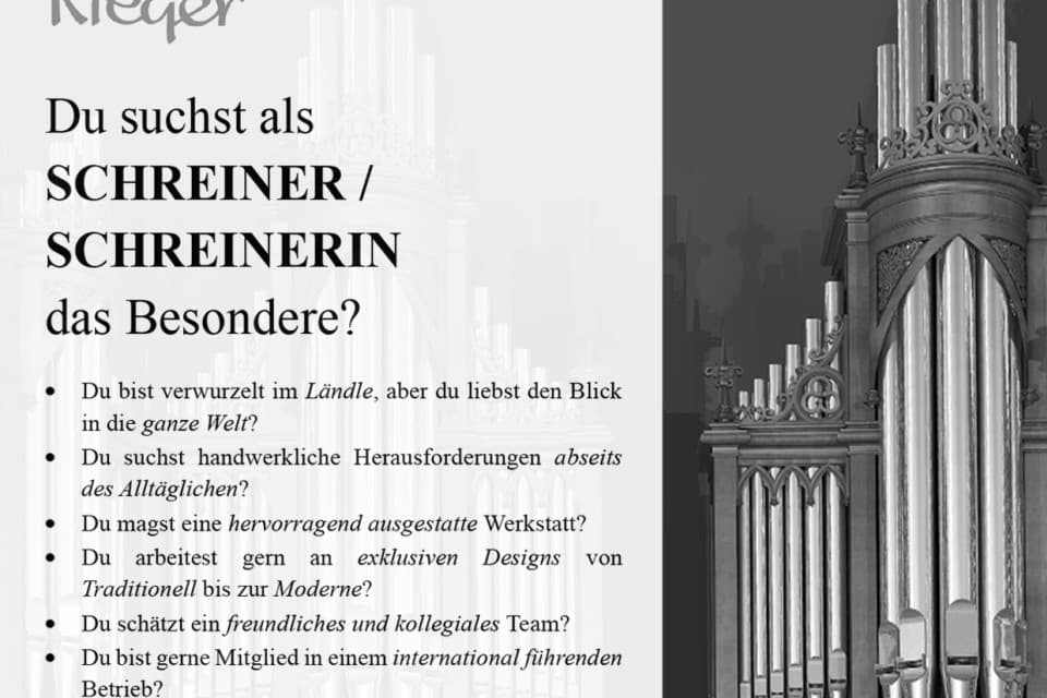 SchreinerIn gesucht